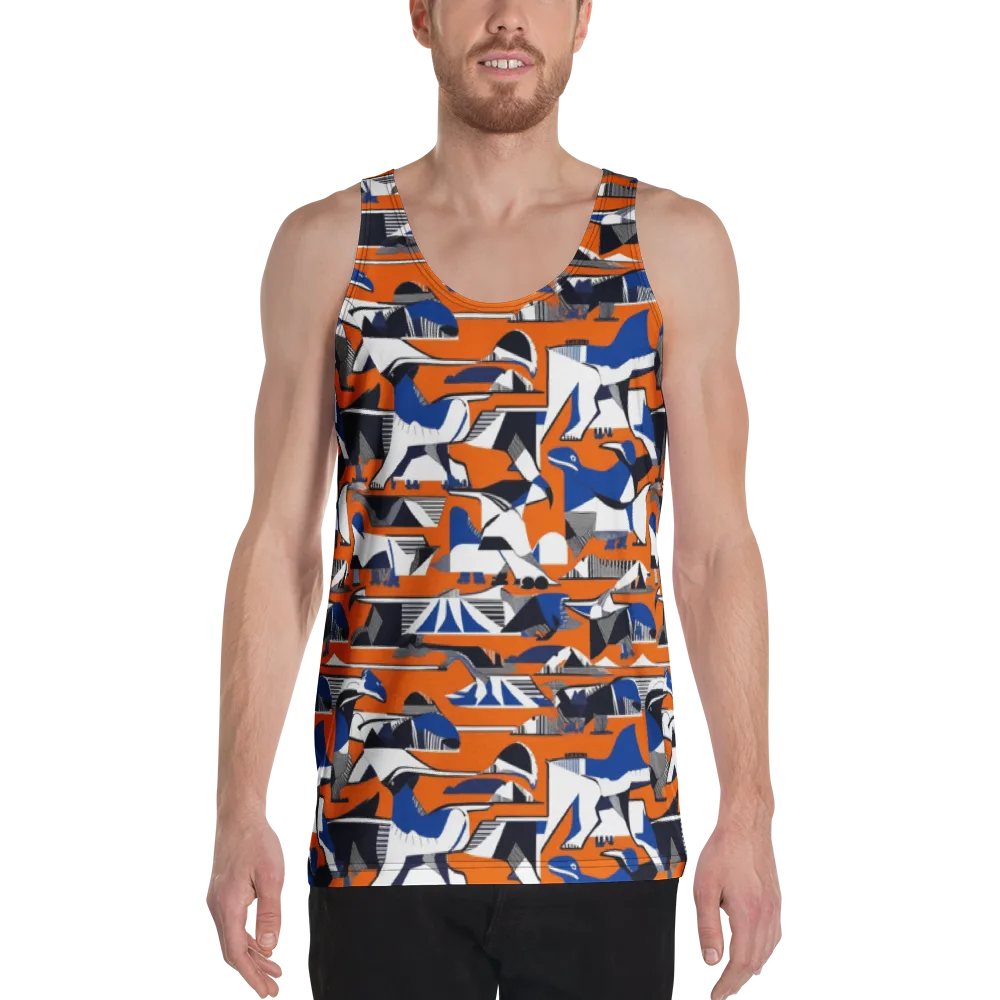 Orange Aviary on Men's Tank Top — Front