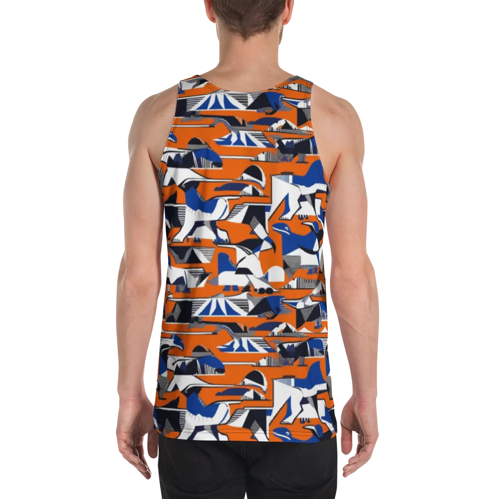 Orange Aviary on Men's Tank Top — Back