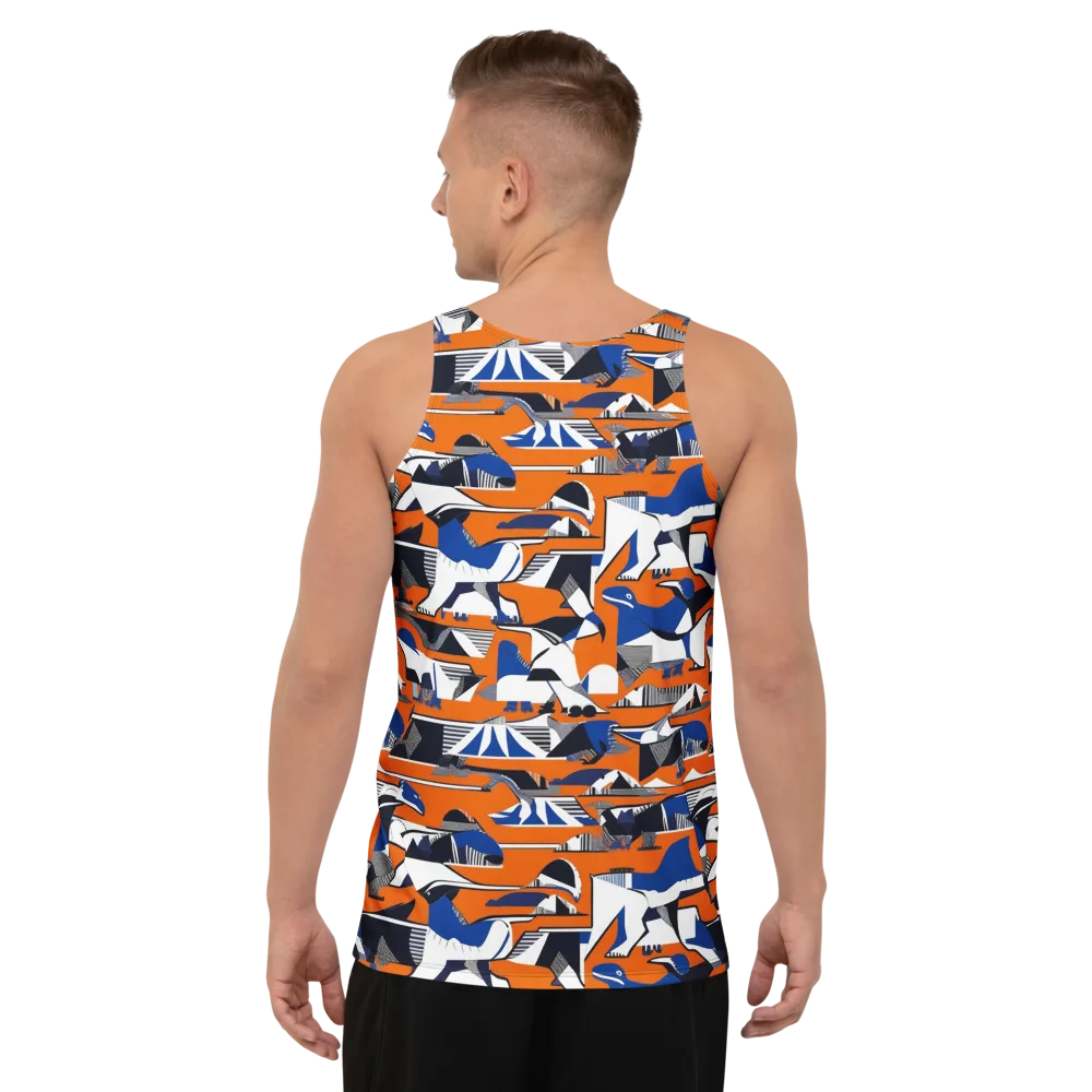 Orange Aviary on Men's Tank Top — Back