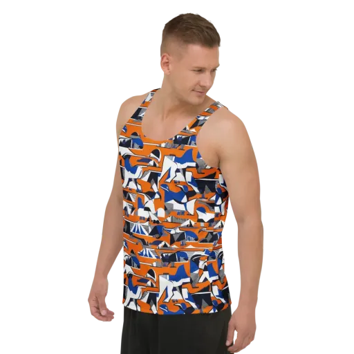 Orange Aviary on a Men's Tank Top