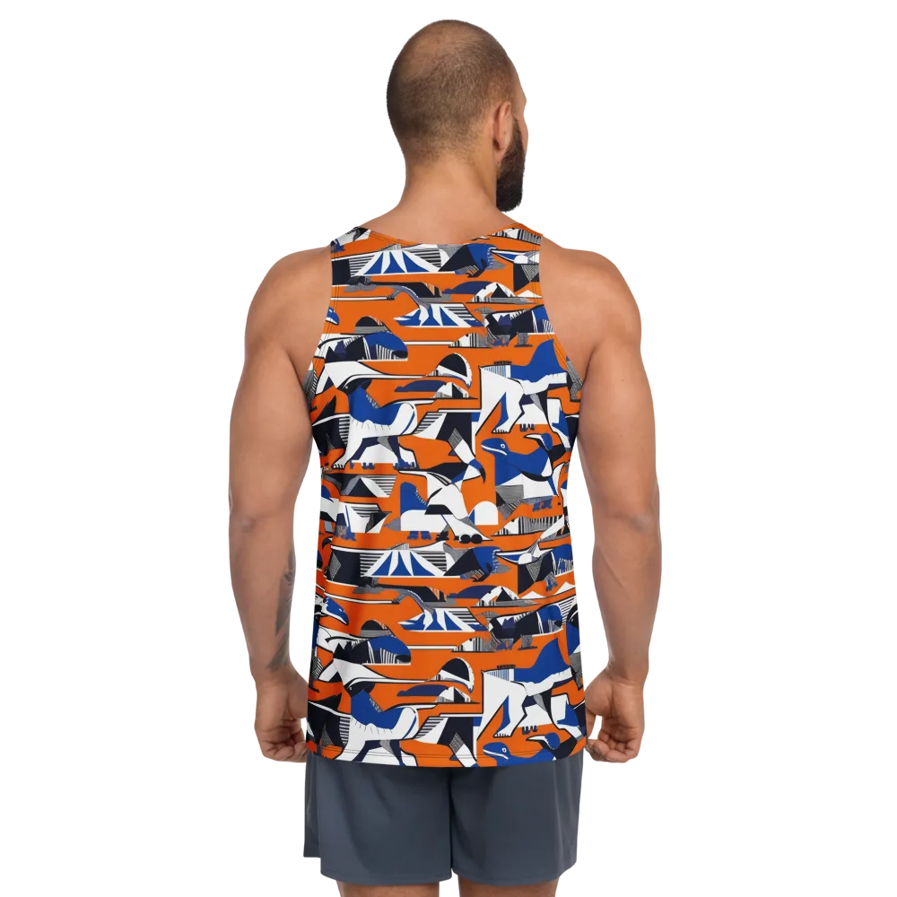 Orange Aviary on Men's Tank Top — Back