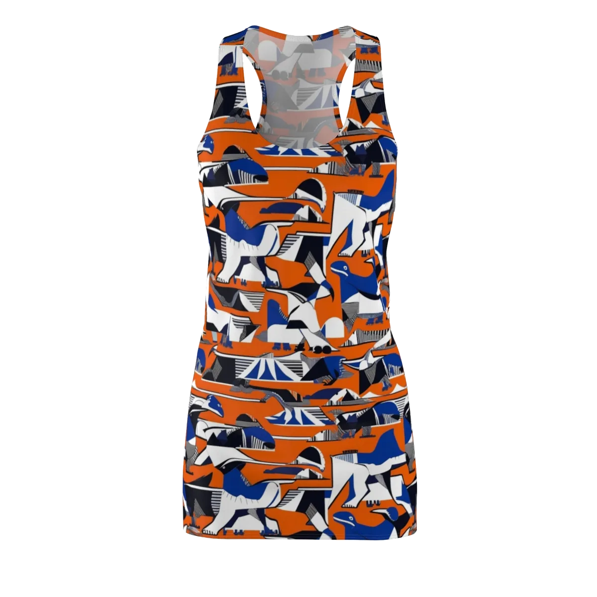 Orange Aviary on Racerback Dress — Front