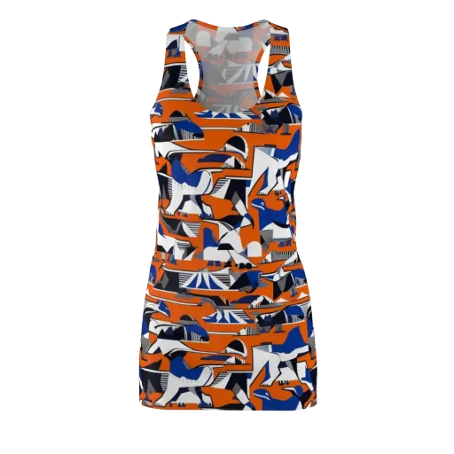 Orange Aviary on a Racerback Dress