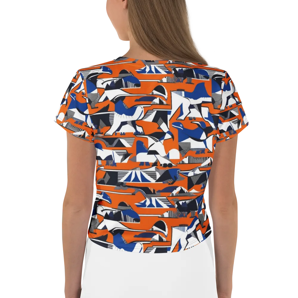 Orange Aviary on Crop Tee — Back