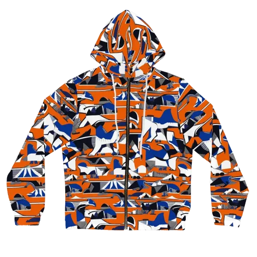 Orange Aviary on a Women's Full-Zip Hoodie