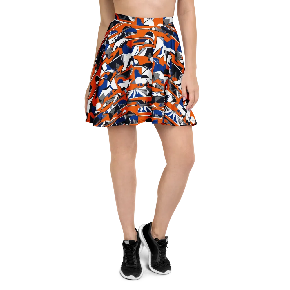 Orange Aviary on Skater Skirt — Front