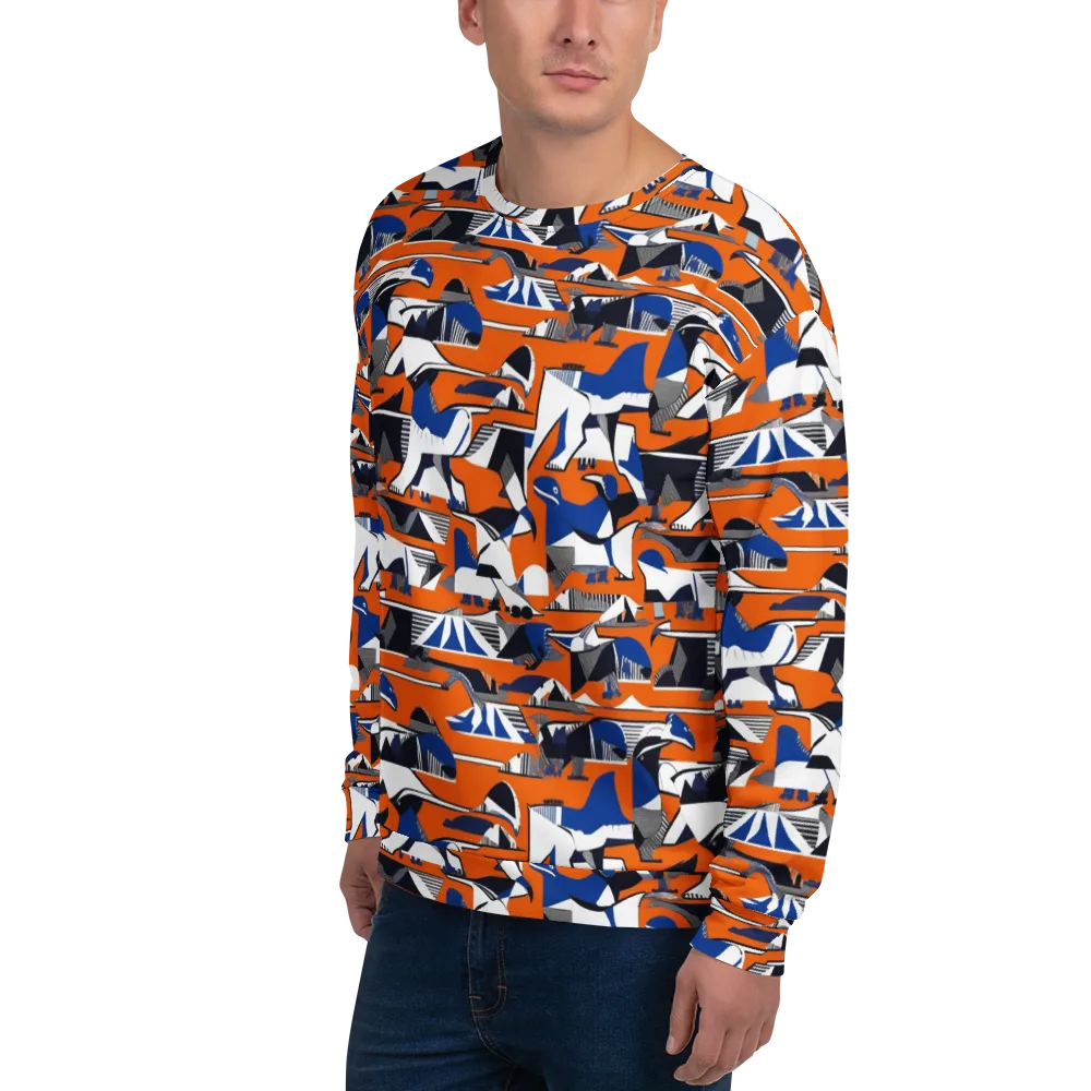 Orange Aviary on Sweatshirt — Left Front