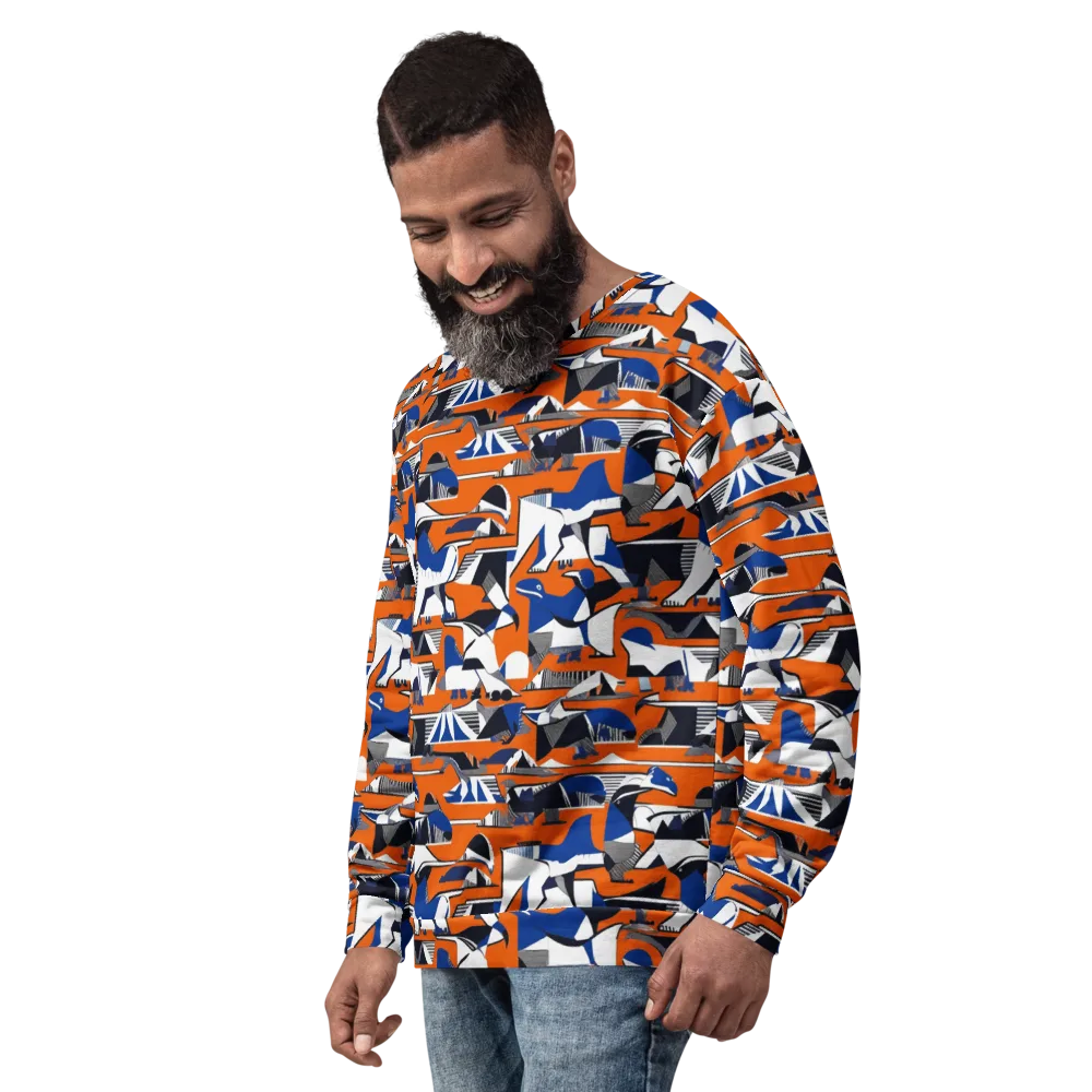 Orange Aviary on Sweatshirt — Left Front