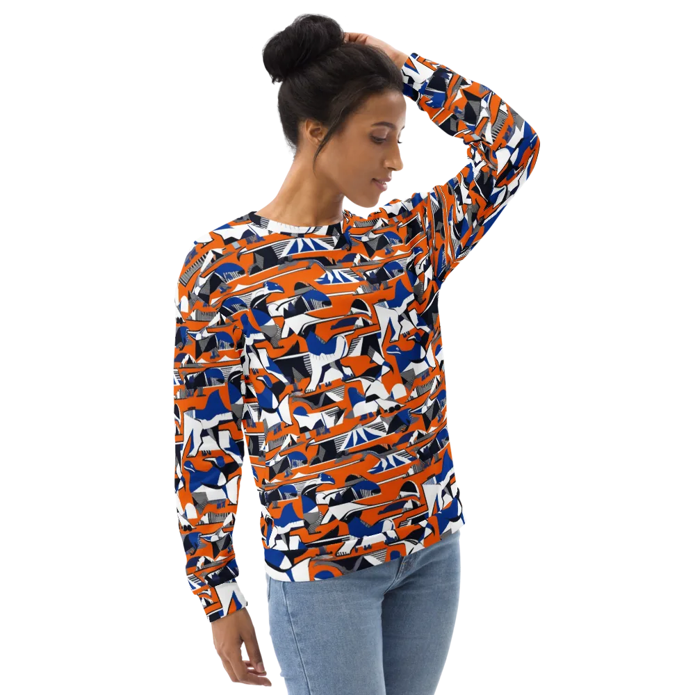 Orange Aviary on Sweatshirt — Right Front