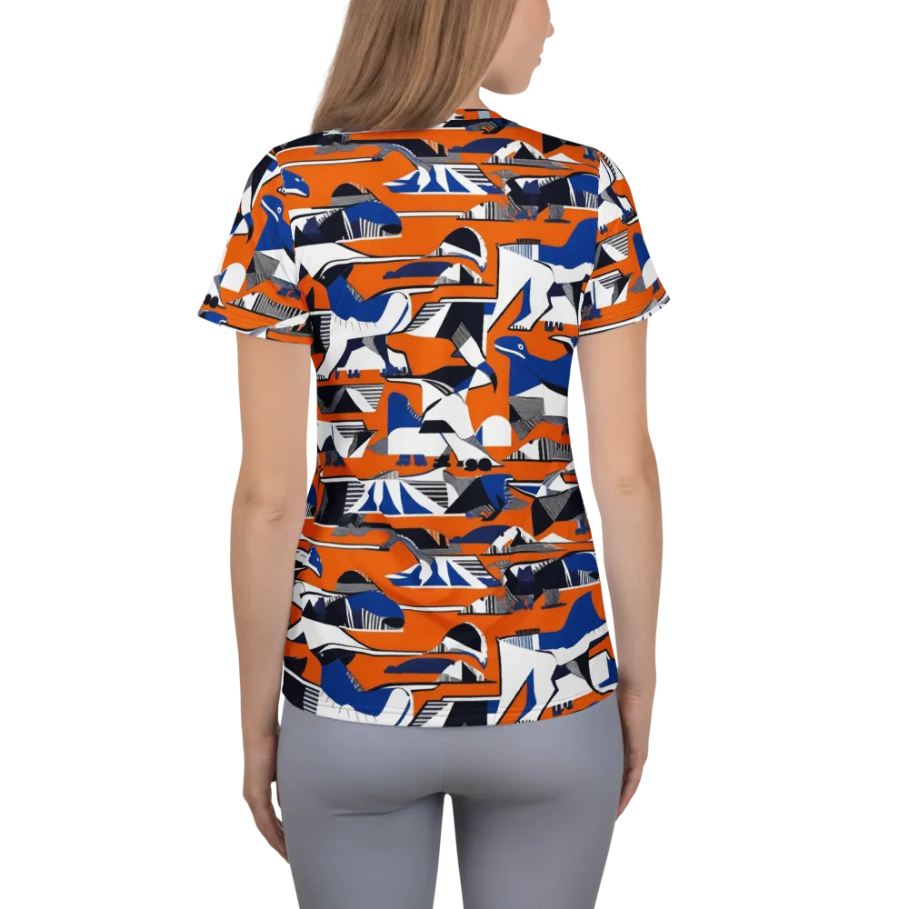 Orange Aviary on Women's Athletic T-Shirt — Back