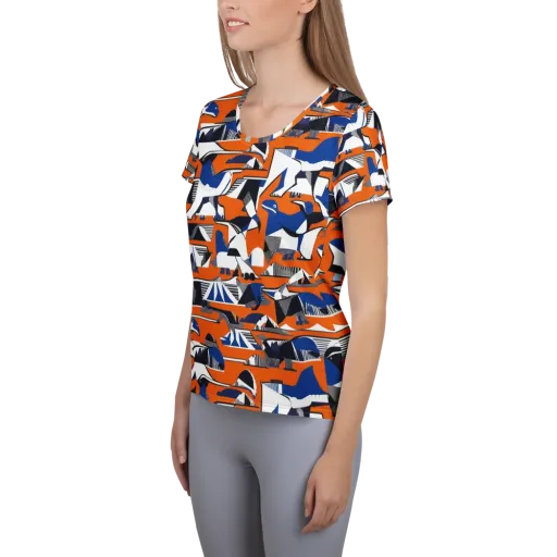 Orange Aviary on a Women's Athletic T-Shirt
