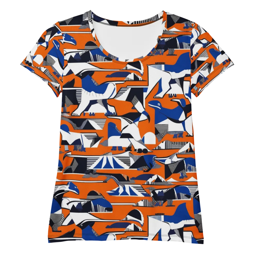 Orange Aviary on Women's Athletic T-Shirt — Front