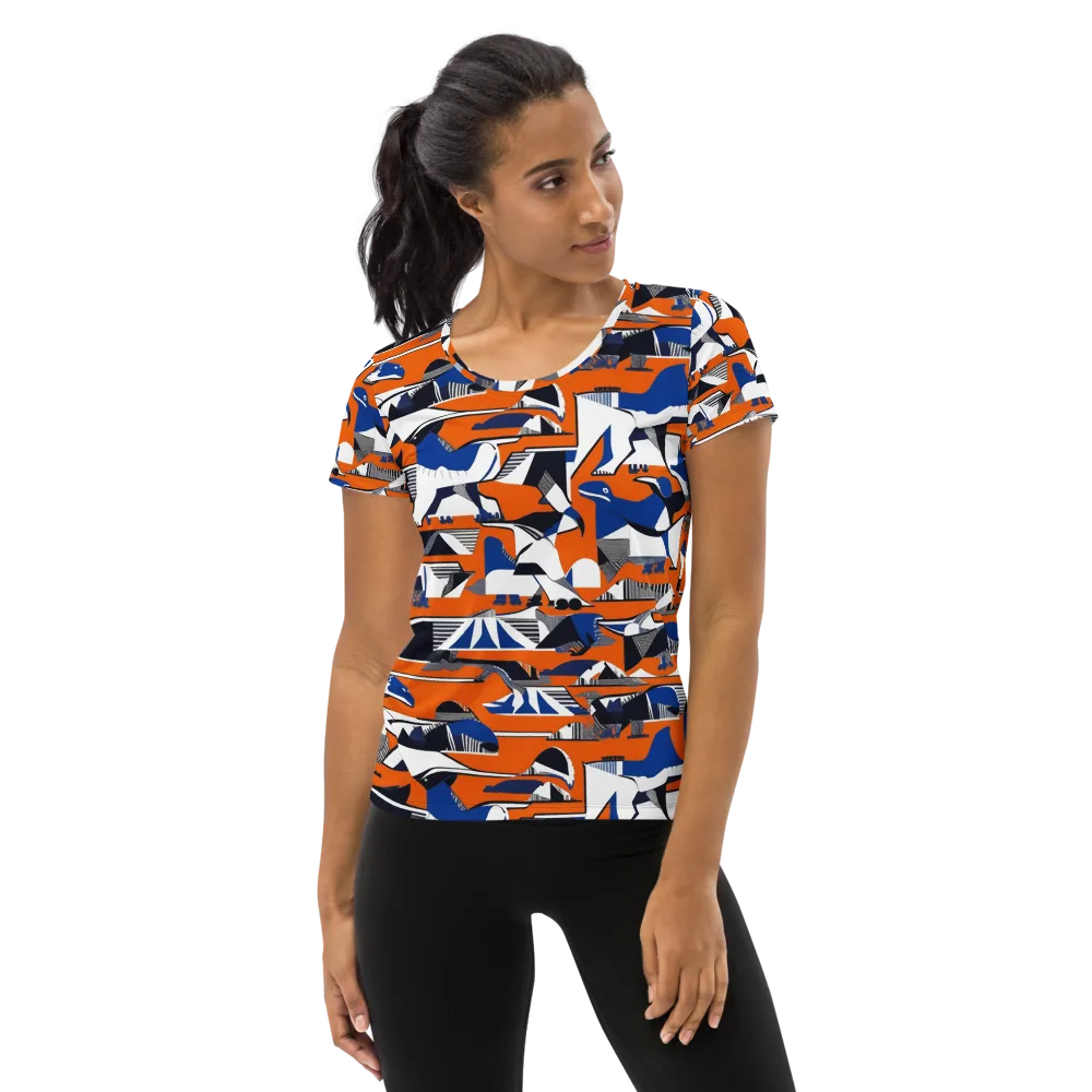 Orange Aviary on Women's Athletic T-Shirt — Front
