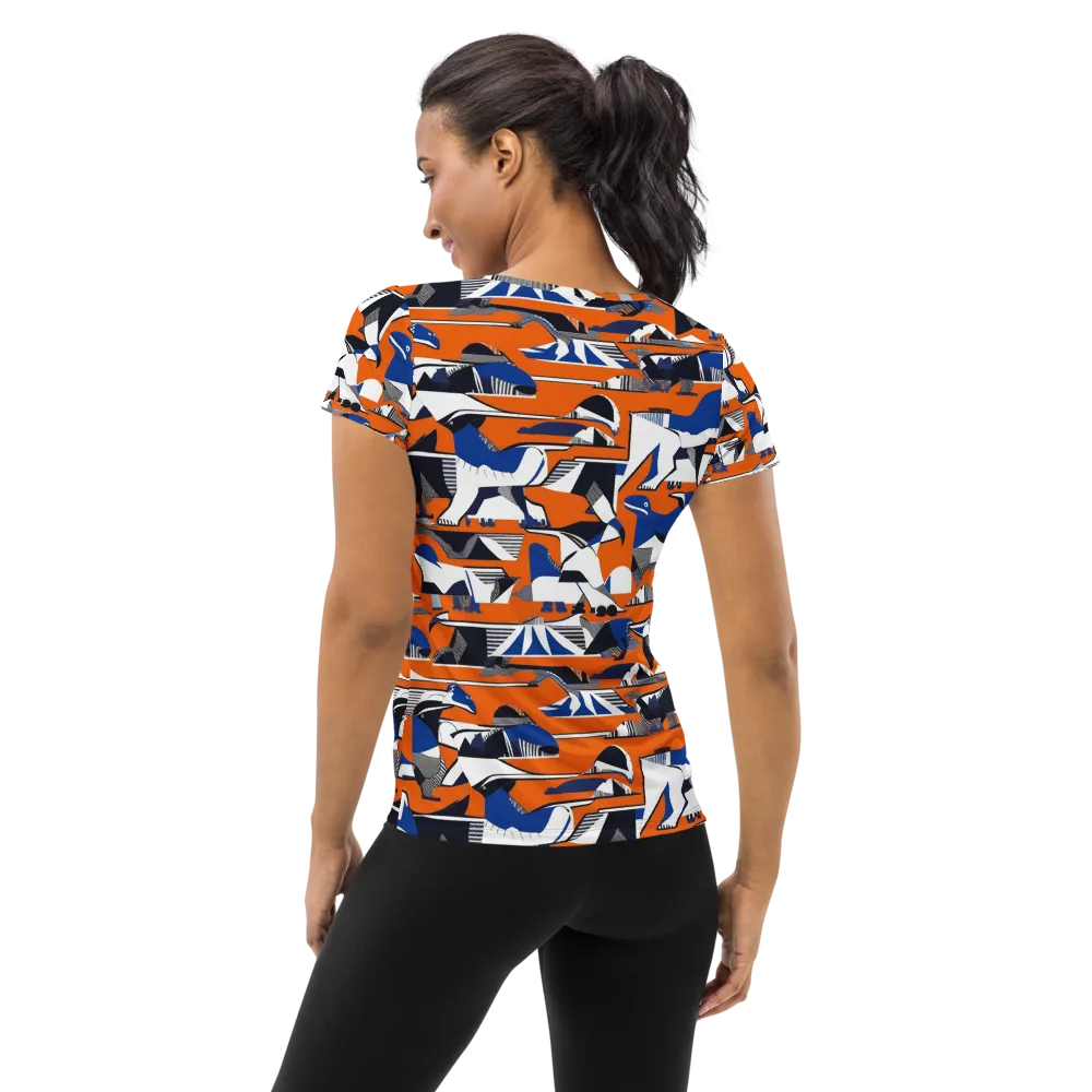 Orange Aviary on Women's Athletic T-Shirt — Back