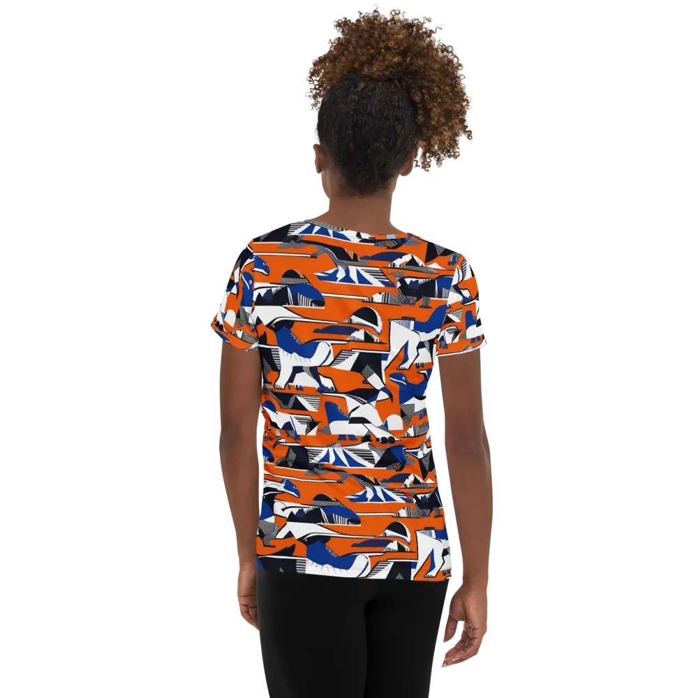 Orange Aviary on Women's Athletic T-Shirt — Back
