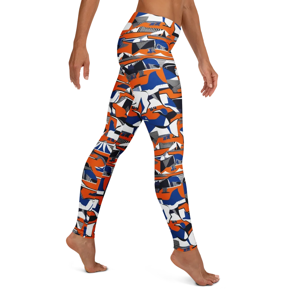 Orange Aviary on Leggings — Right