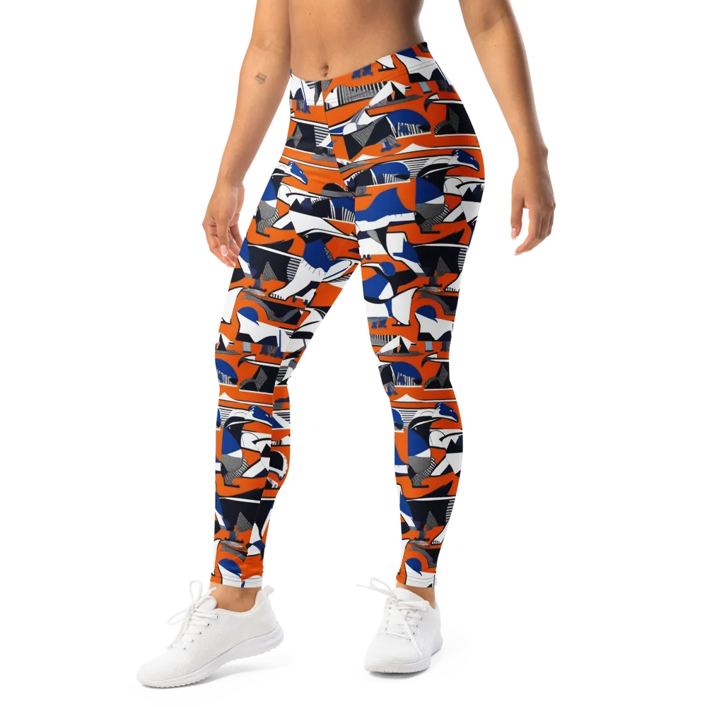Orange Aviary on Leggings — Left Front