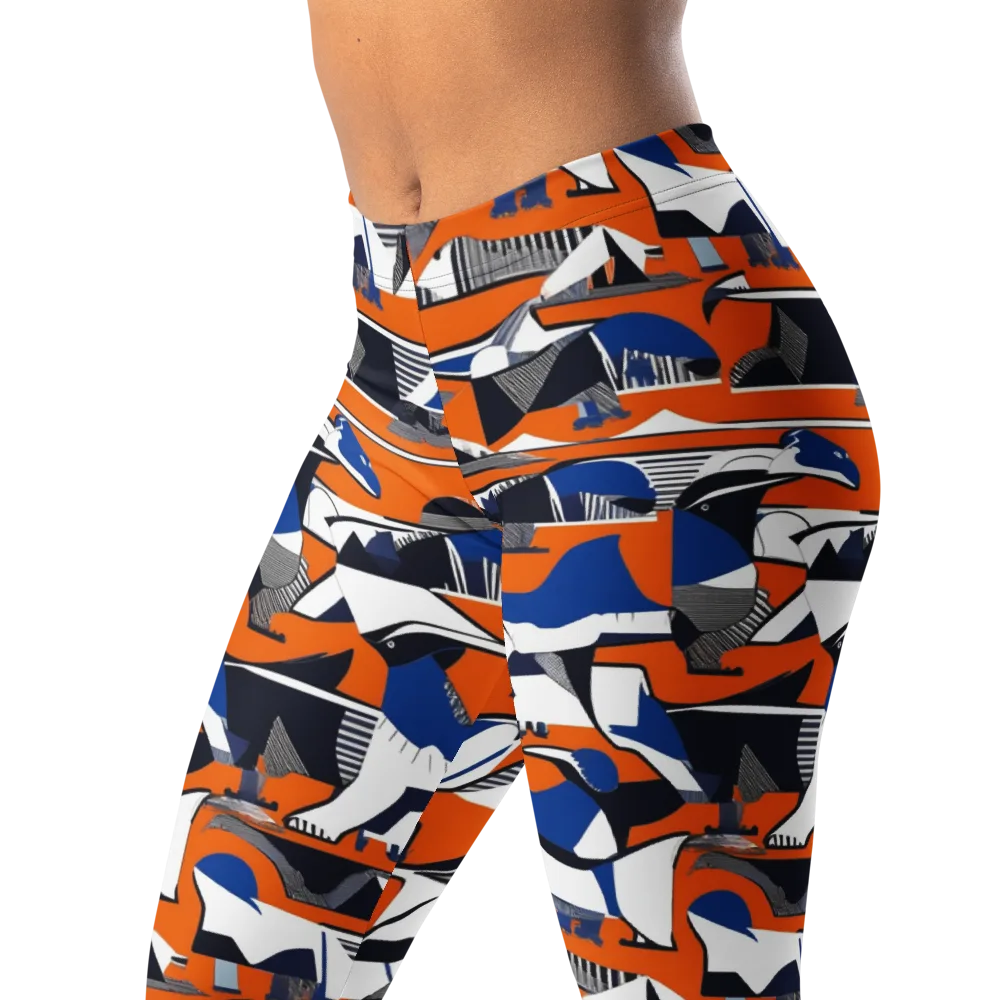 Orange Aviary on Leggings — Left Front