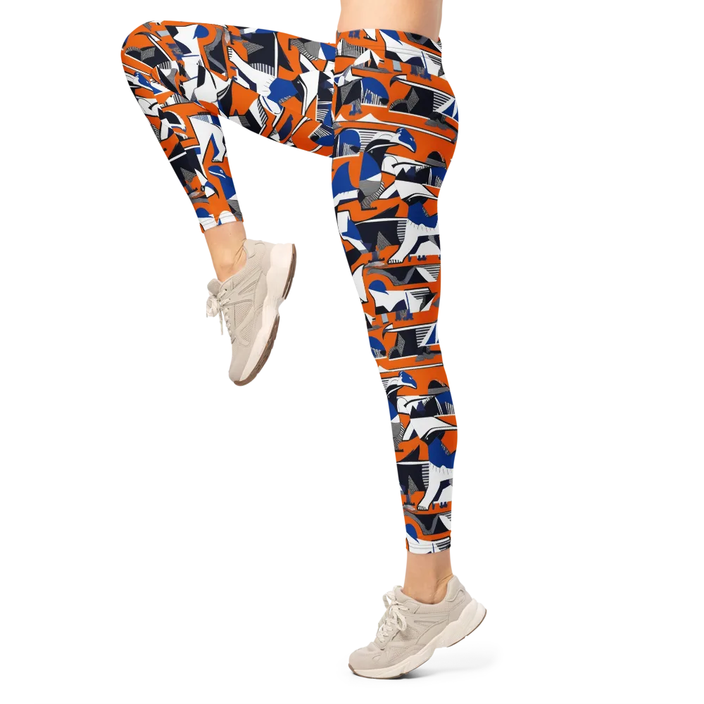 Orange Aviary on Leggings — Left