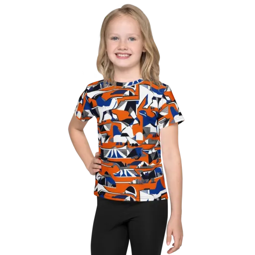 Orange Aviary on a Kids Crew Neck T-Shirt