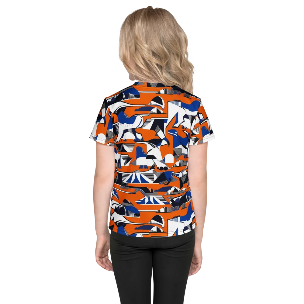 Orange Aviary on Kids Crew Neck T-Shirt — Back