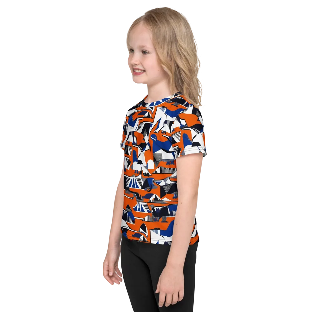 Orange Aviary on Kids Crew Neck T-Shirt — Left