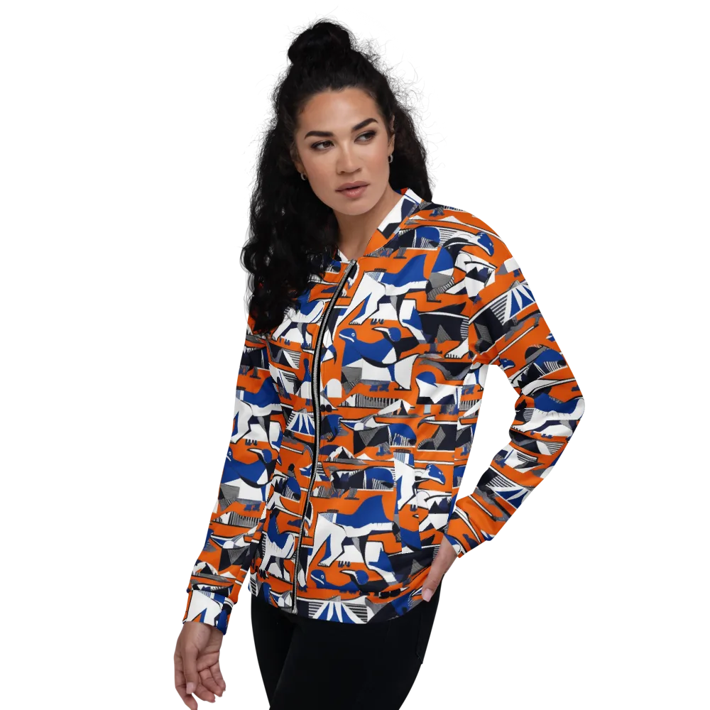Orange Aviary on Bomber Jacket — Left