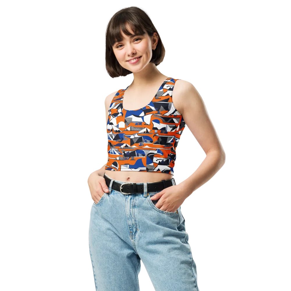 Orange Aviary on Crop Top — Front