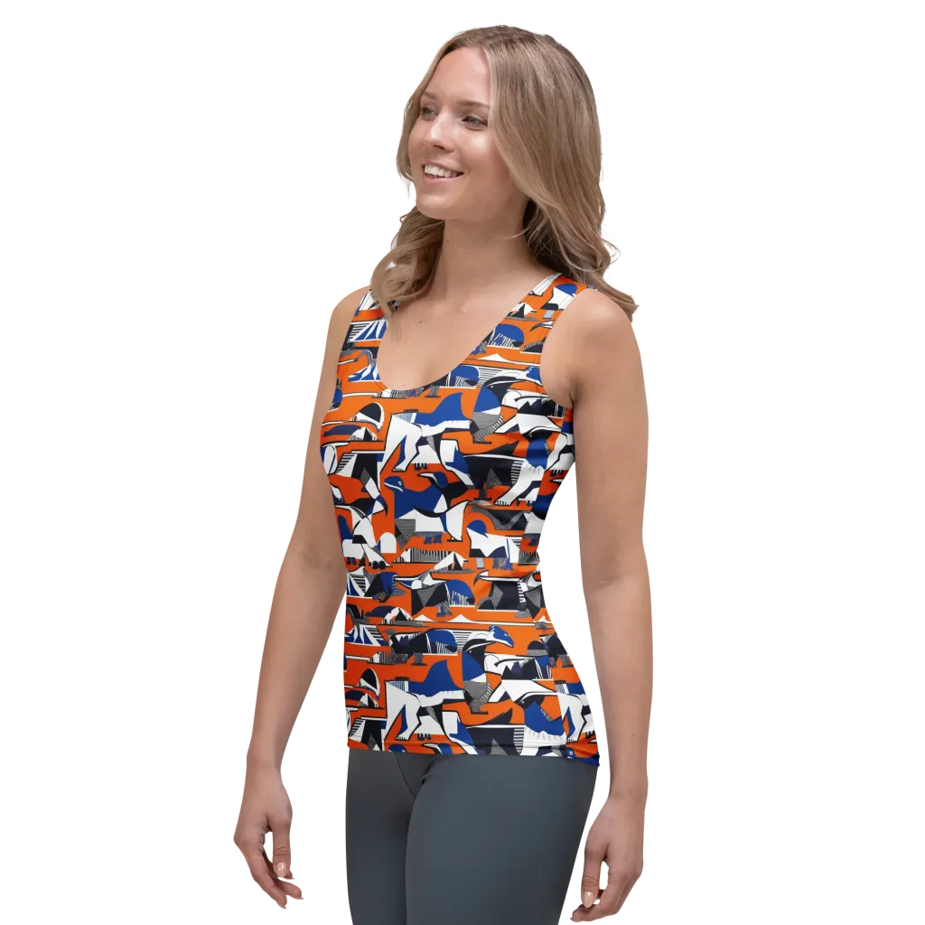 Orange Aviary on Women's Tank Top — Left Front