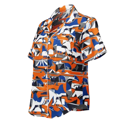 Orange Aviary on a Women's Short Sleeve Pajama Top