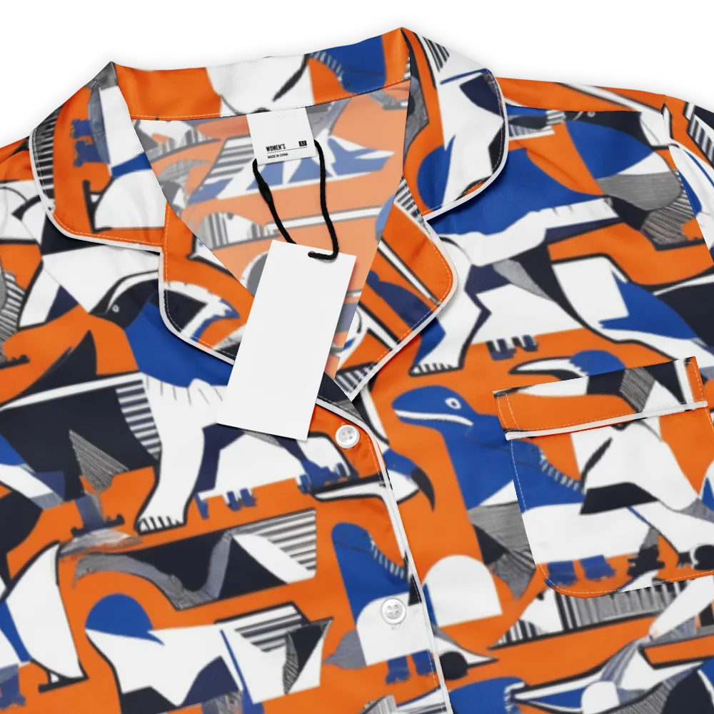 Orange Aviary on Women's Short Sleeve Pajama Top — Product details