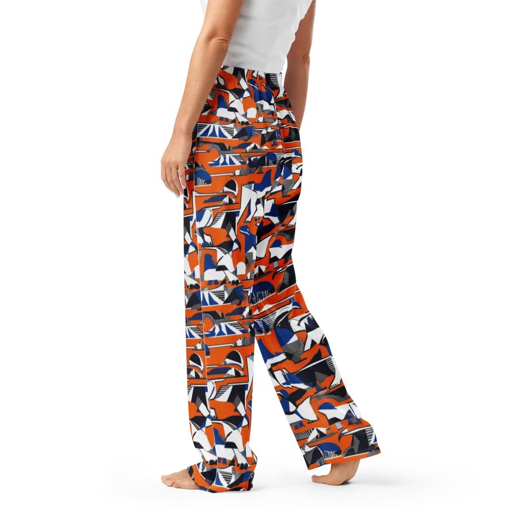 Orange Aviary on Women's Pajama Pants — Left