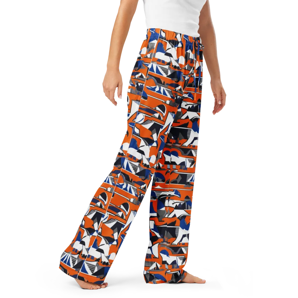 Orange Aviary on Women's Pajama Pants — Right Front