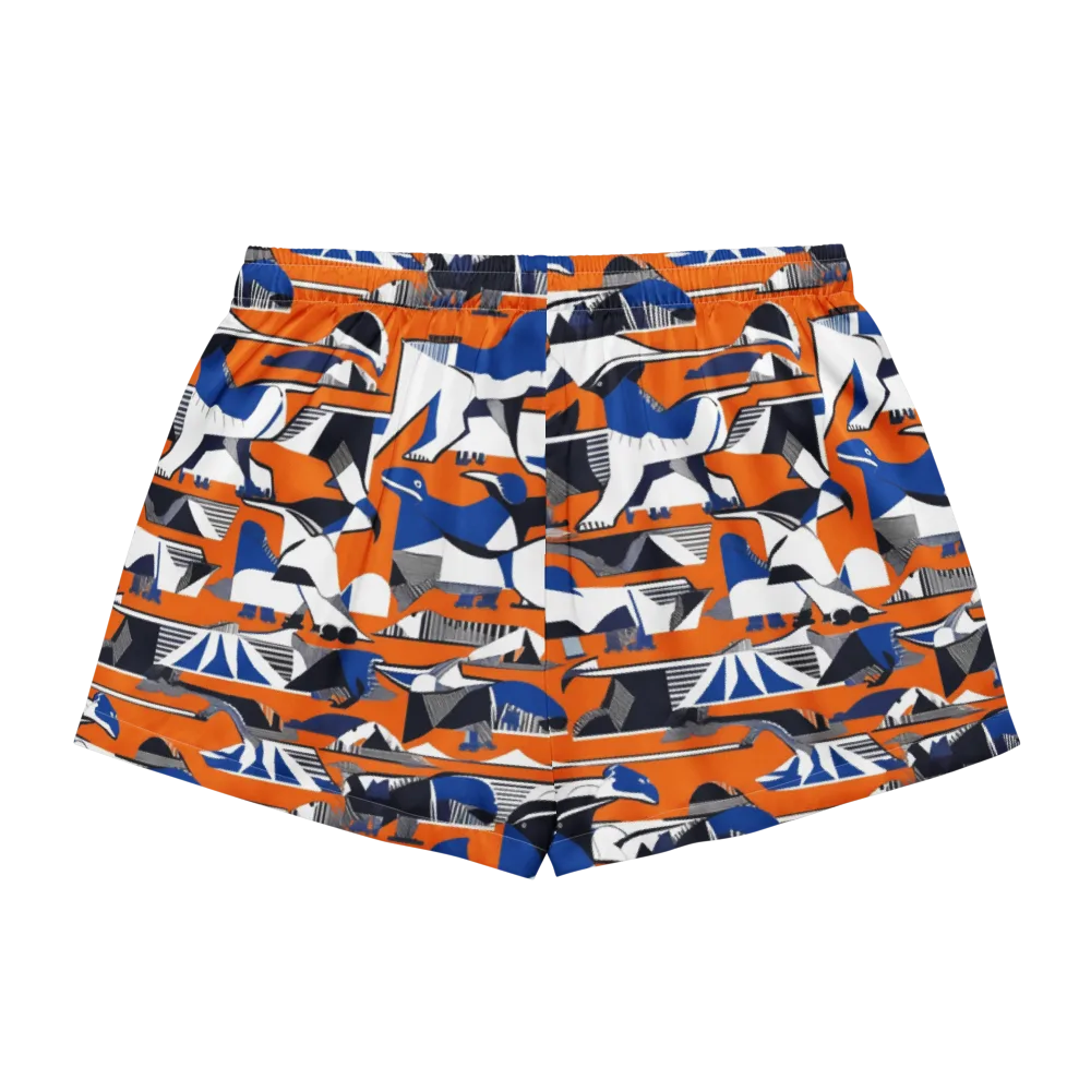 Orange Aviary on Women's Pajama Shorts — Back