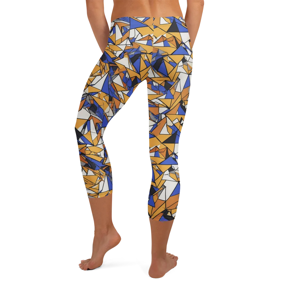Saffron Fracture on Capri Leggings — Back