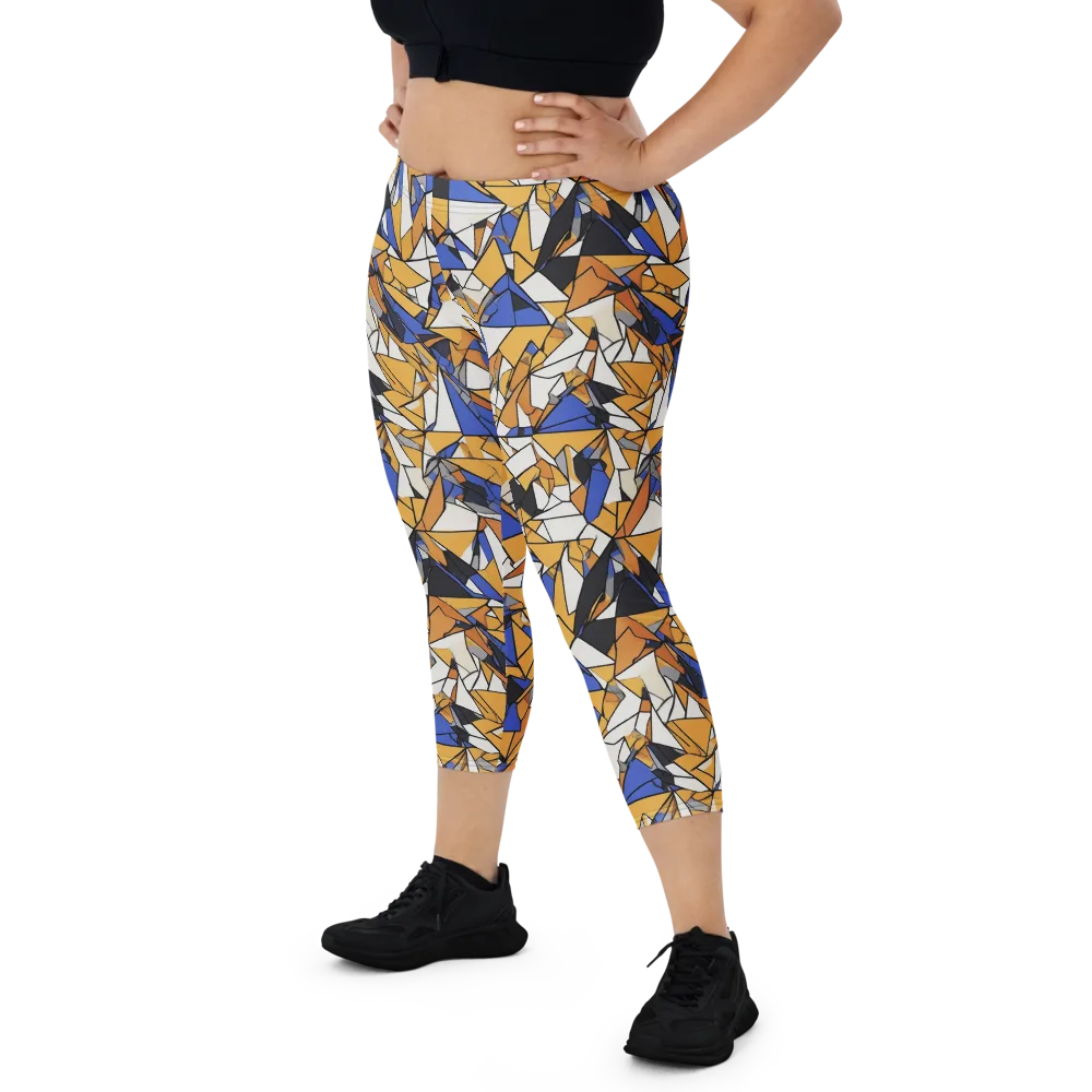 Saffron Fracture on Capri Leggings — Front