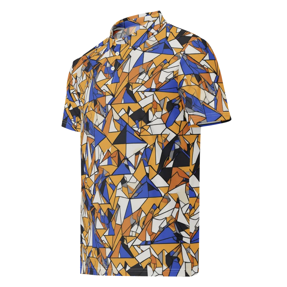 Saffron Fracture on Men's Slim Fit Polo Shirt — Left Front