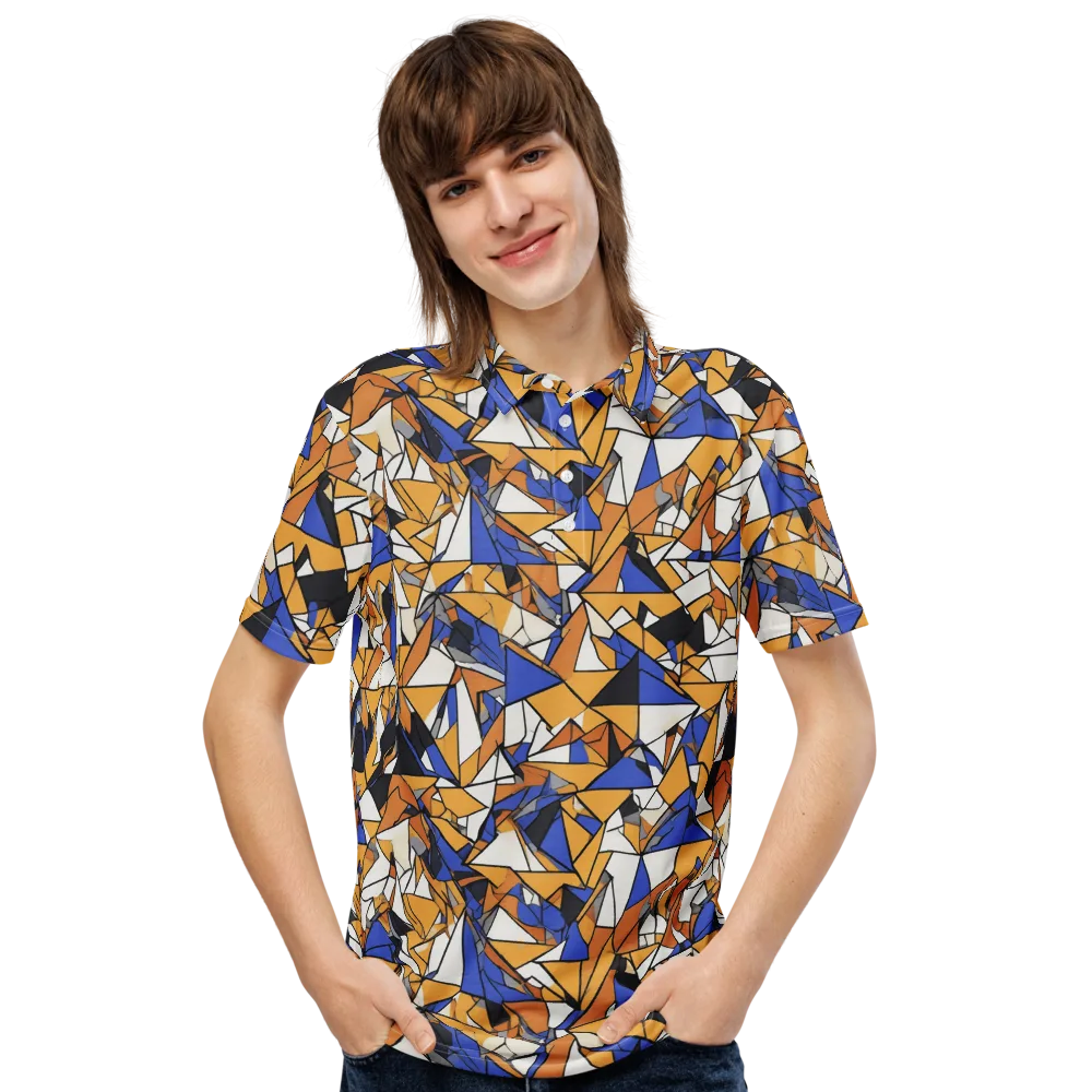 Saffron Fracture on Men's Slim Fit Polo Shirt — Front