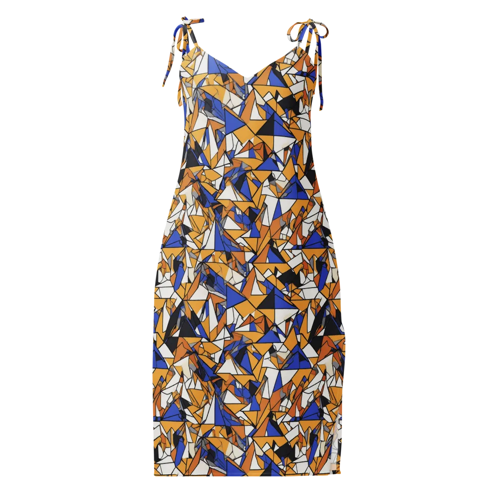 Saffron Fracture on Slip Dress — Front