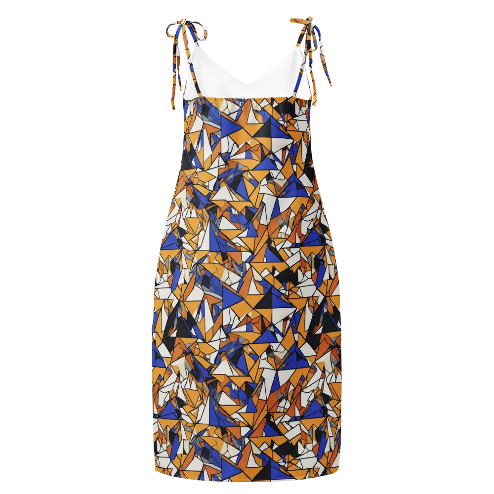 Saffron Fracture on Slip Dress — Back