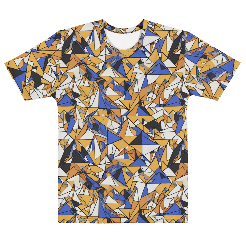 Saffron Fracture on Men's Cotton Crew Neck T-Shirt — Front