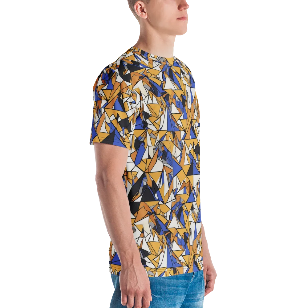 Saffron Fracture on Men's Crew Neck T-Shirt — Right