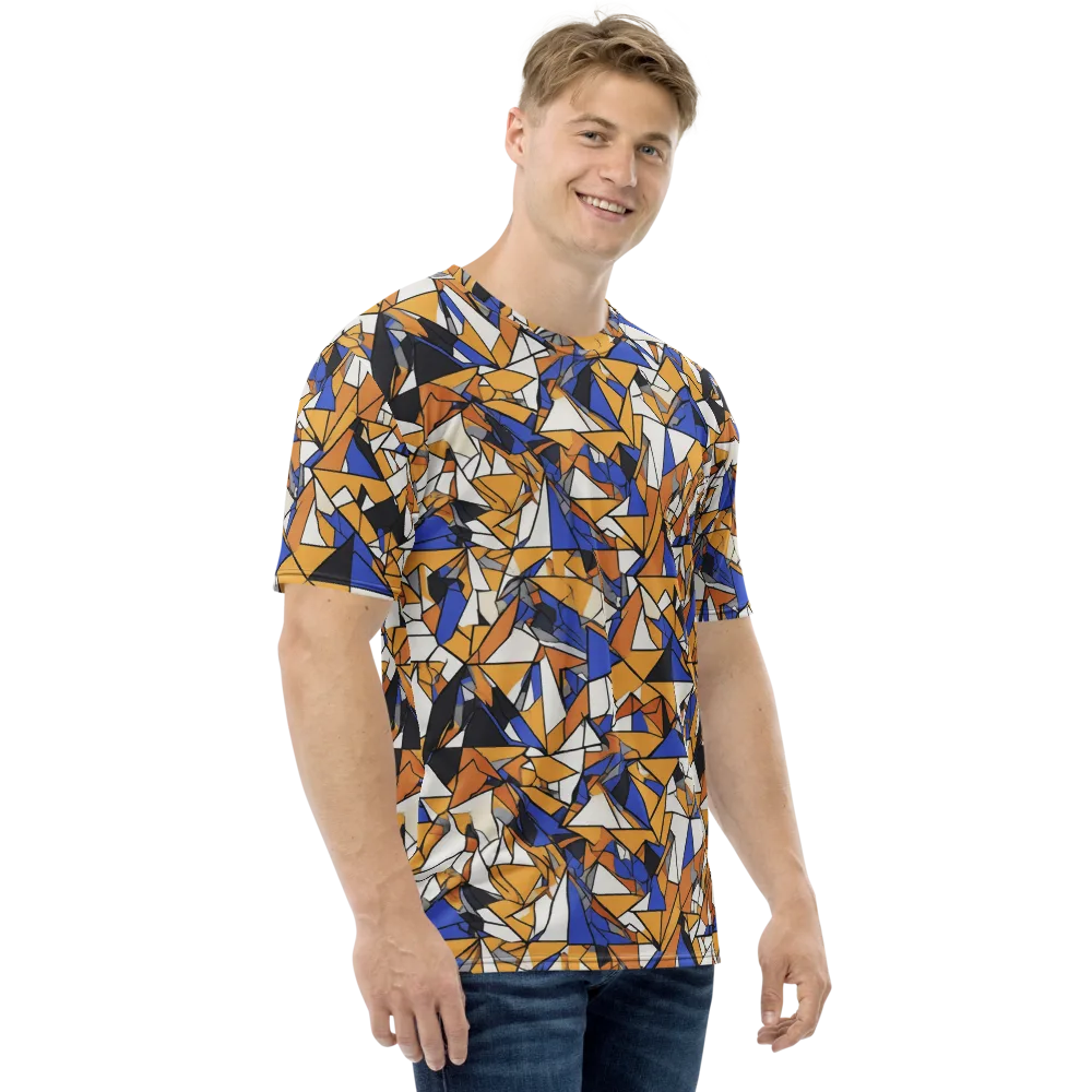 Saffron Fracture on Men's Crew Neck T-Shirt — Right