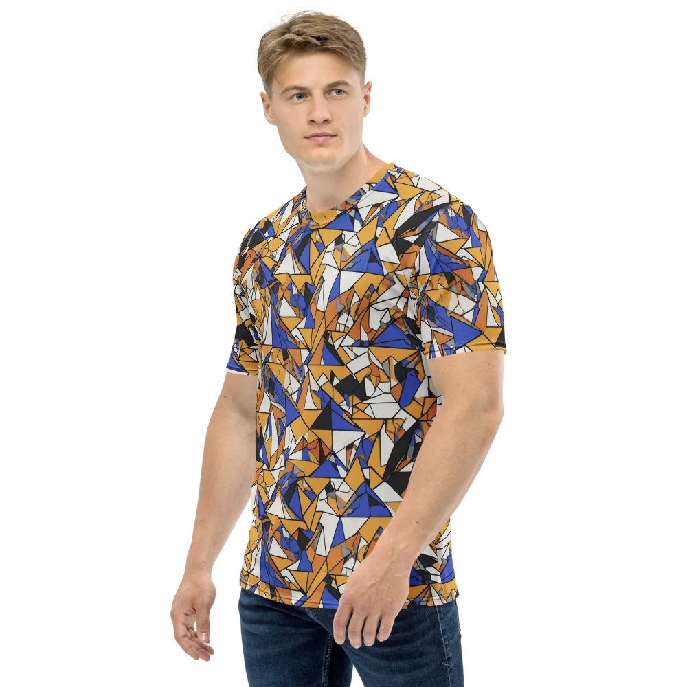 Saffron Fracture on Men's Crew Neck T-Shirt — Left
