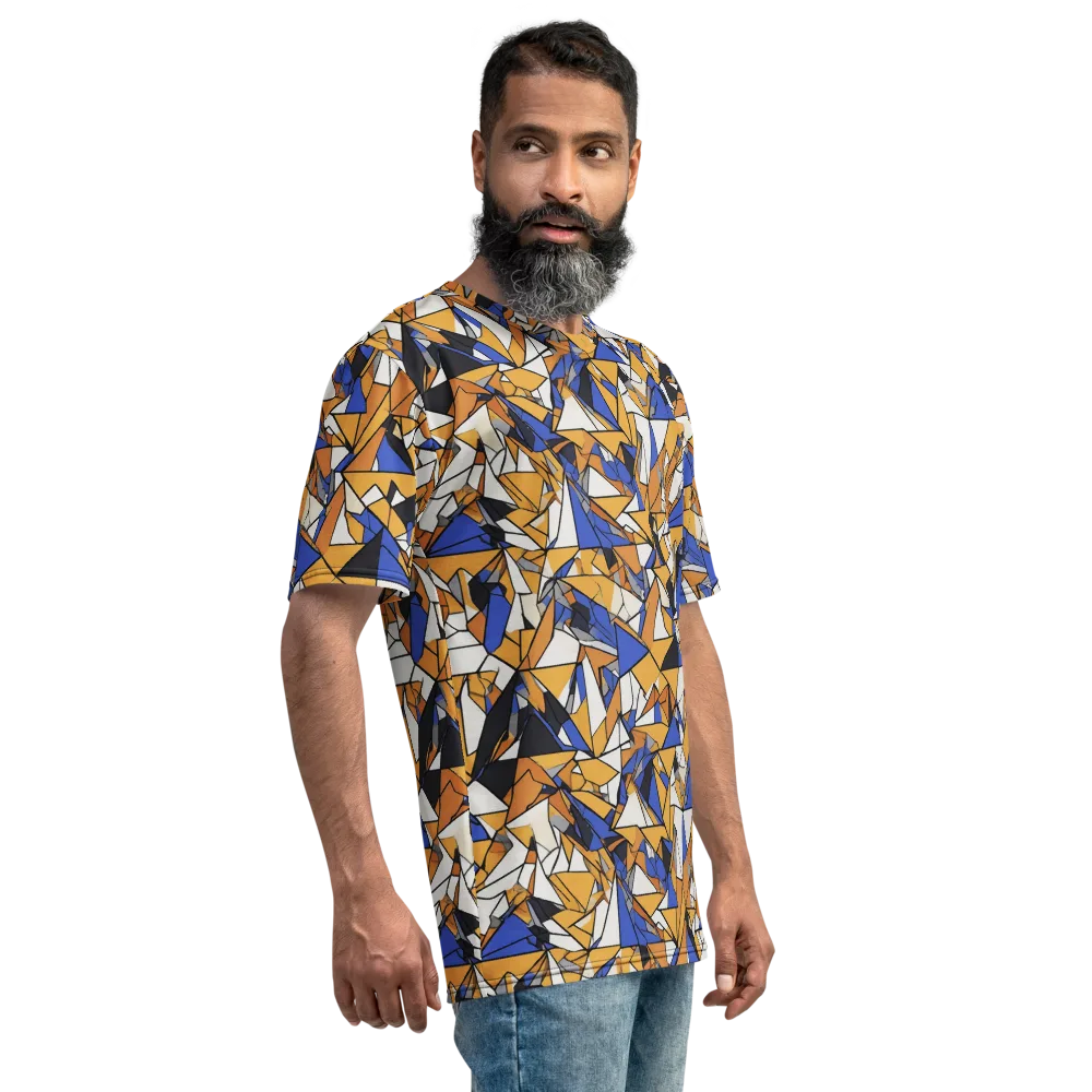Saffron Fracture on Men's Crew Neck T-Shirt — Right