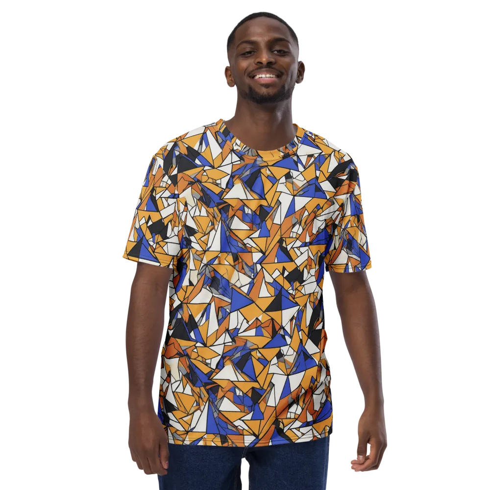 Saffron Fracture on Men's Crew Neck T-Shirt — Front