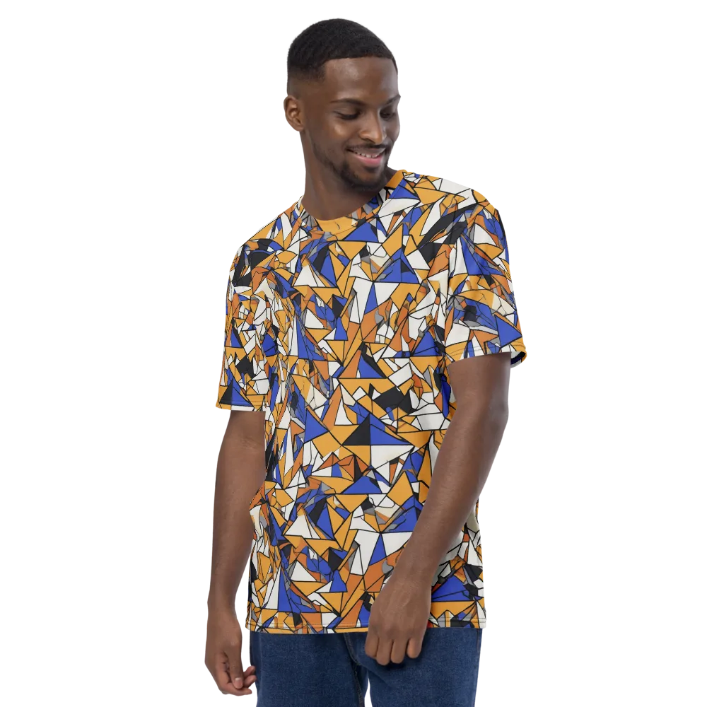 Saffron Fracture on Men's Crew Neck T-Shirt — Left