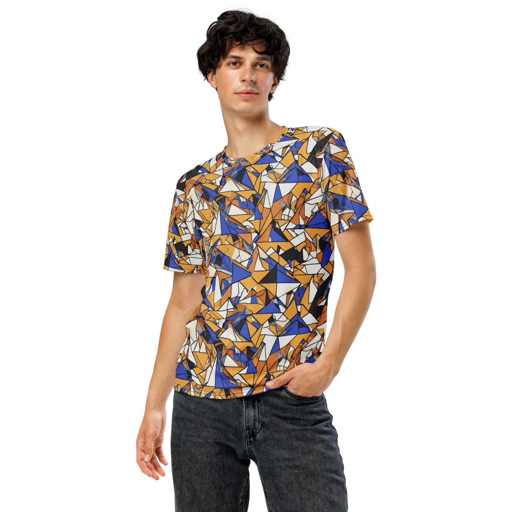 Saffron Fracture on Men's Crew Neck T-Shirt — Front