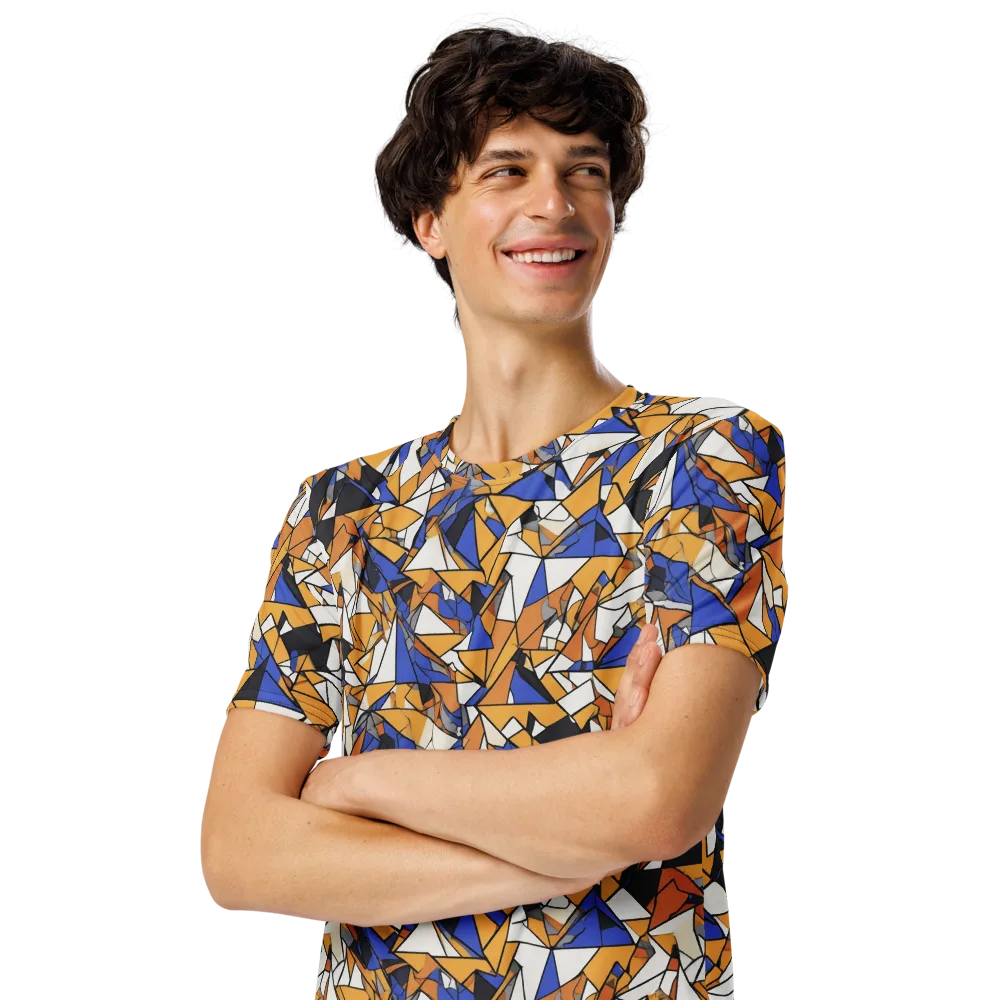 Saffron Fracture on Men's Crew Neck T-Shirt — Left Front