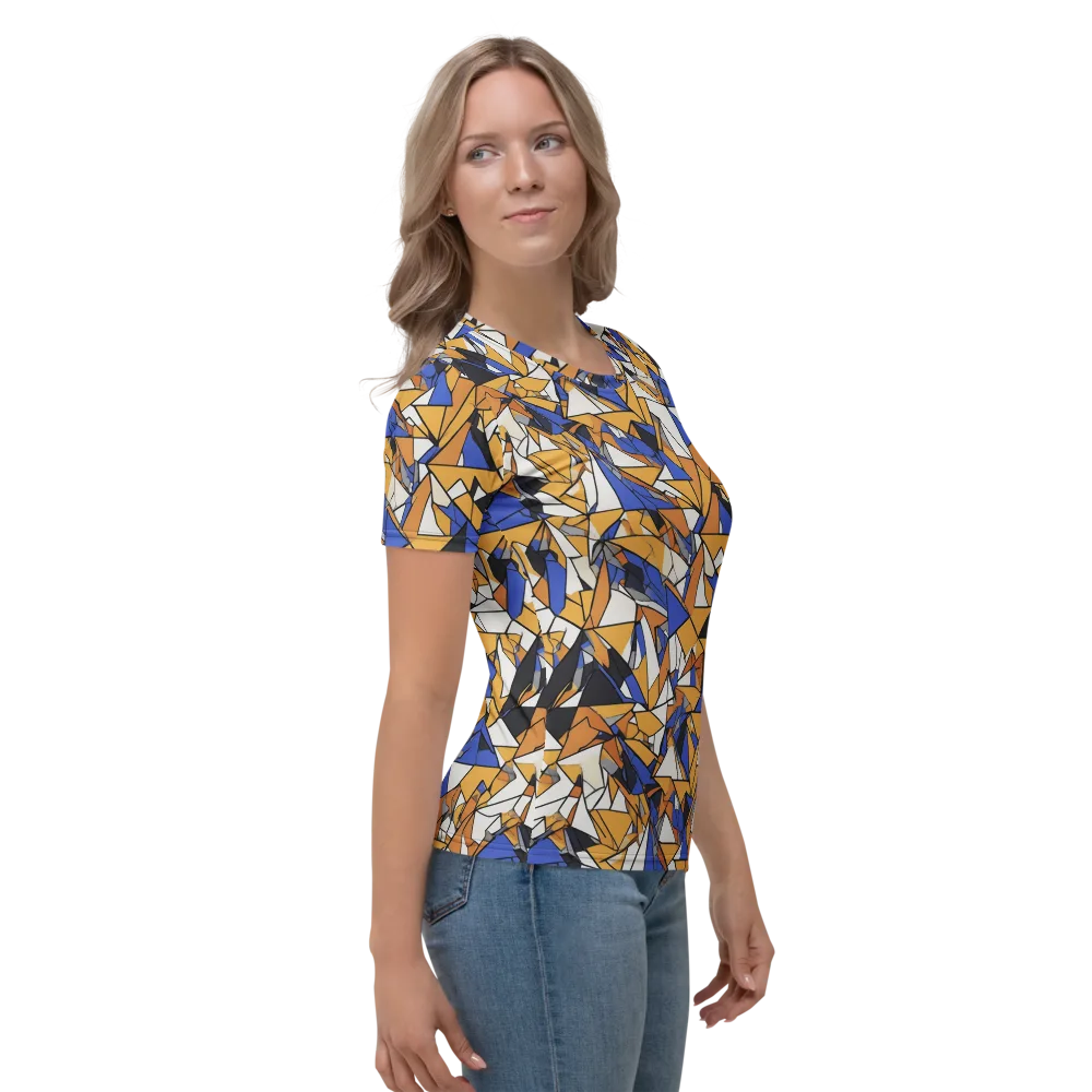 Saffron Fracture on Women's Crew Neck T-Shirt — Right